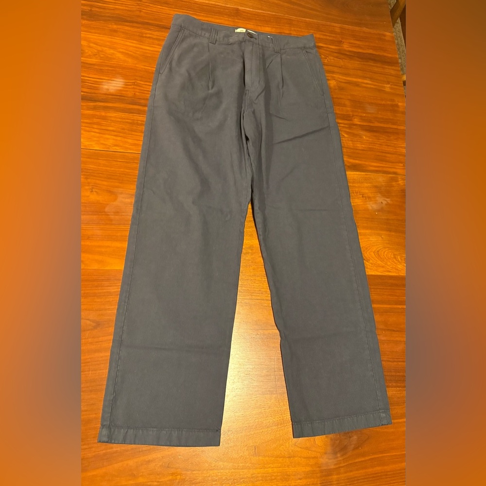NWT Madewell Relaxed Straight Navy Pants Men Sz 30x32